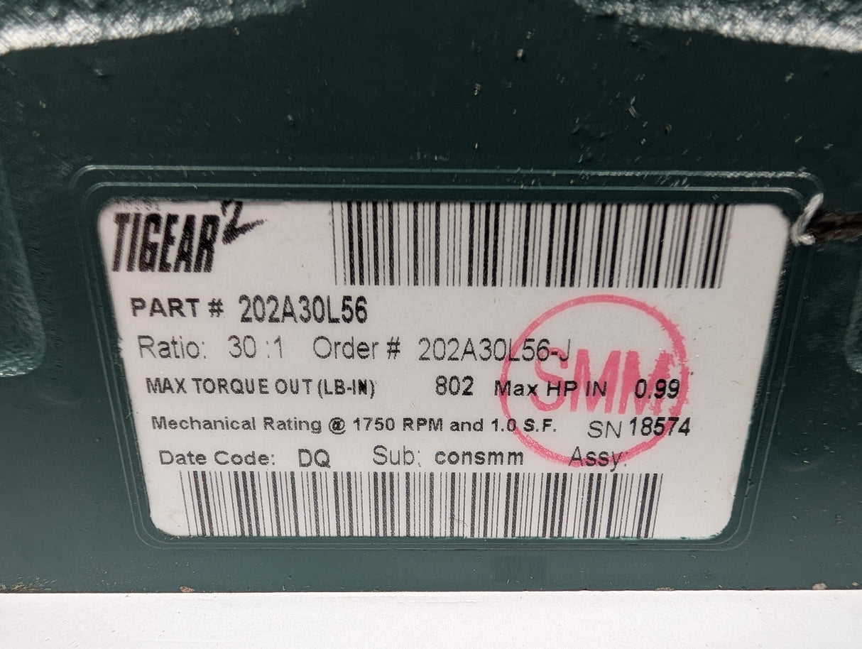 Dodge Tigear - 30:1 Gear Reducer - 202A30L56 - New - Big Liquidators