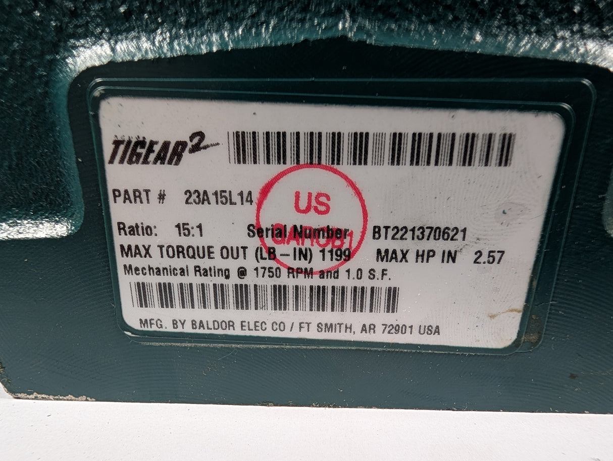 Dodge Tigear - 15:1 Gear Reducer - 23A15L14 - Used - Big Liquidators