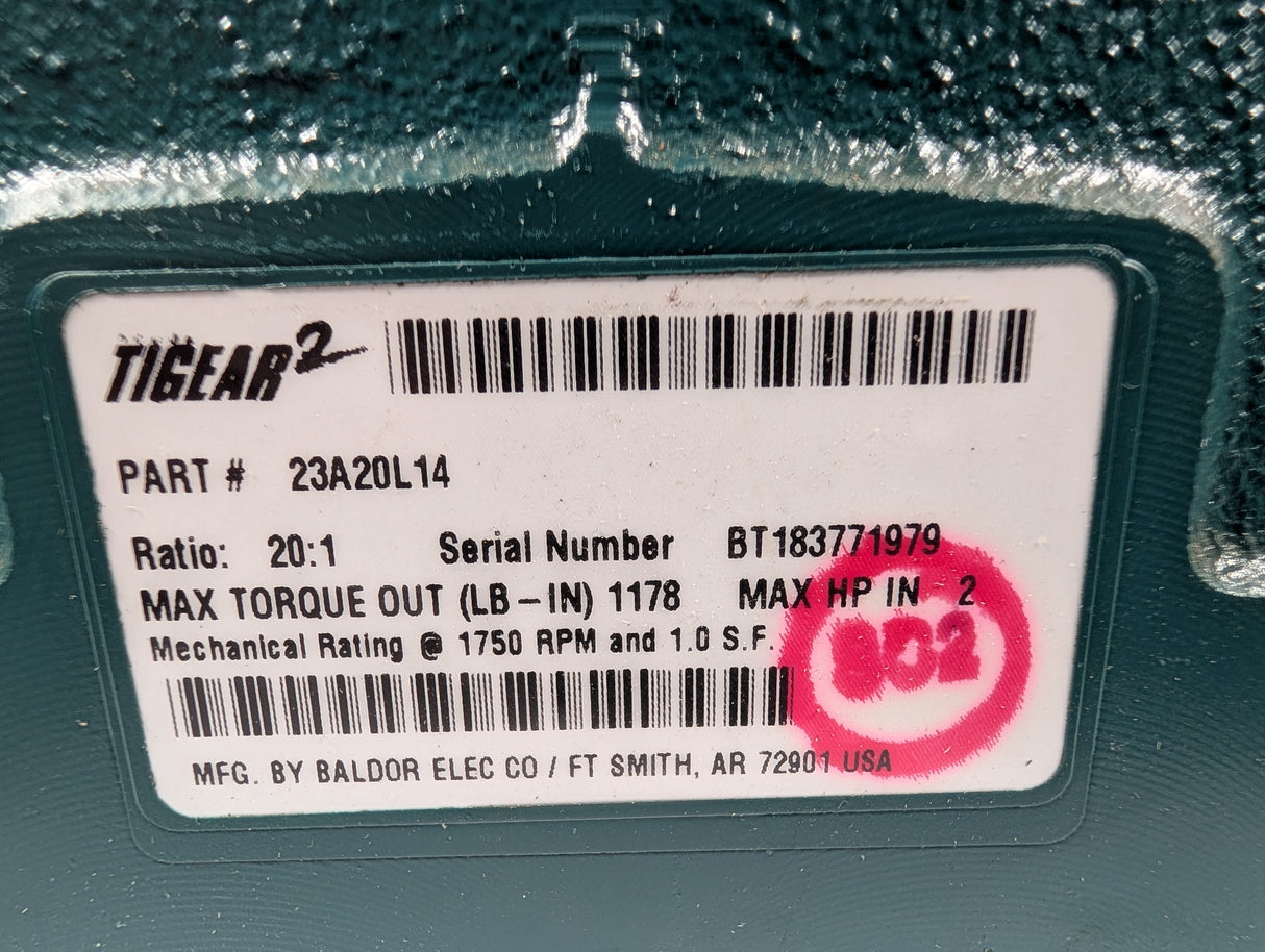 Dodge Tigear - 20:1 Gear Reducer - 23A20L14 - New - Big Liquidators