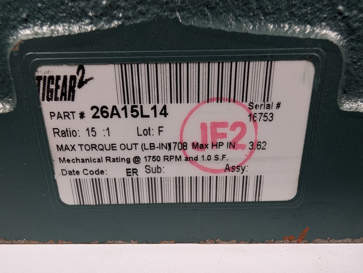 Dodge Tigear - 15:1 Gear Reducer - 26A15L14 - New - Big Liquidators