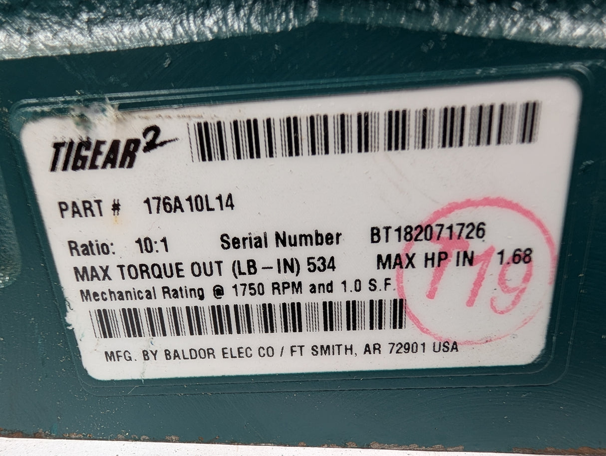 Dodge Tigear - 10:1 Gear Reducer - 176A10L14 - Used - Big Liquidators