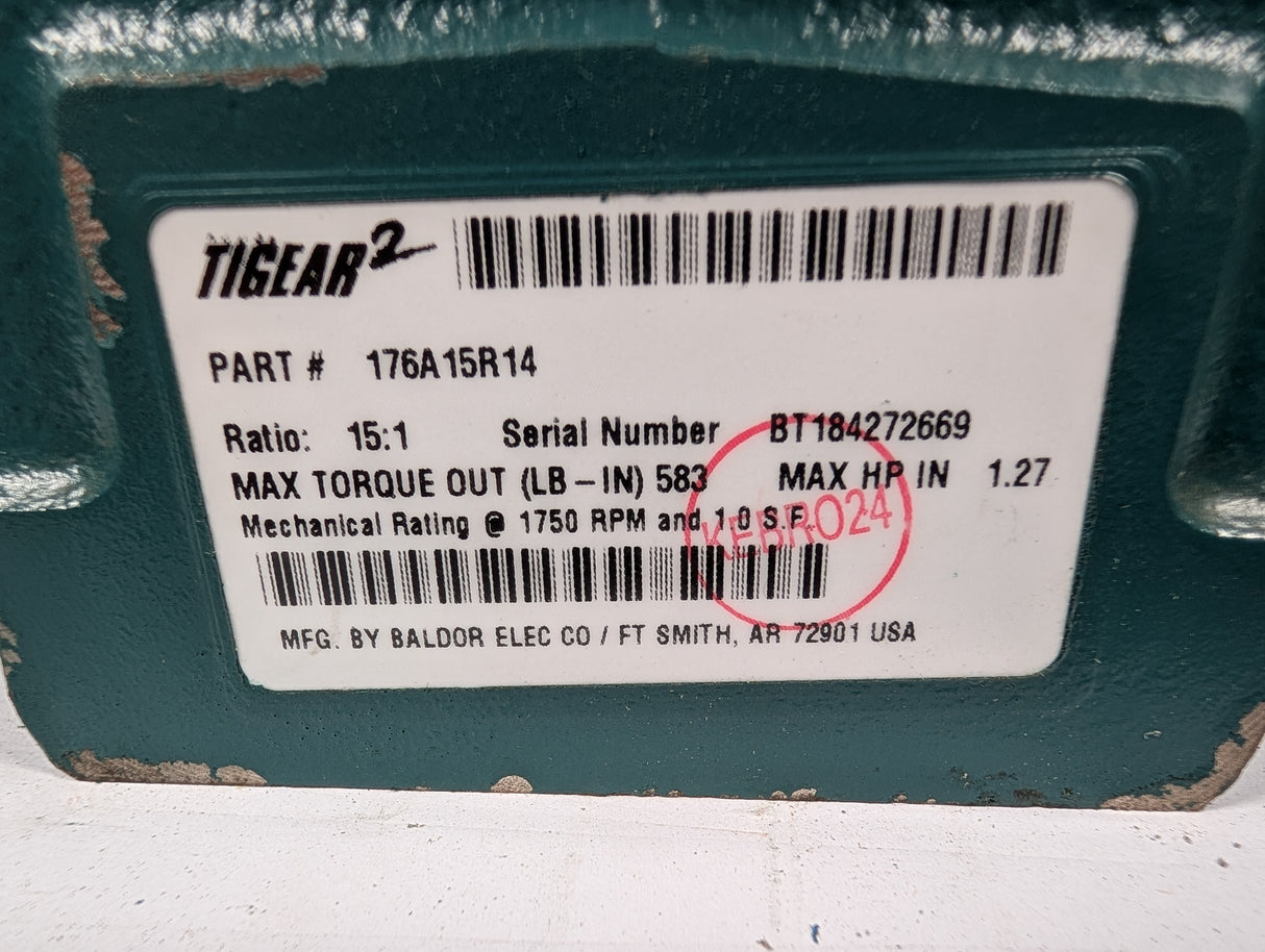 Dodge Tigear - 15:1 Gear Reducer - 176A15R14 - Used - Big Liquidators