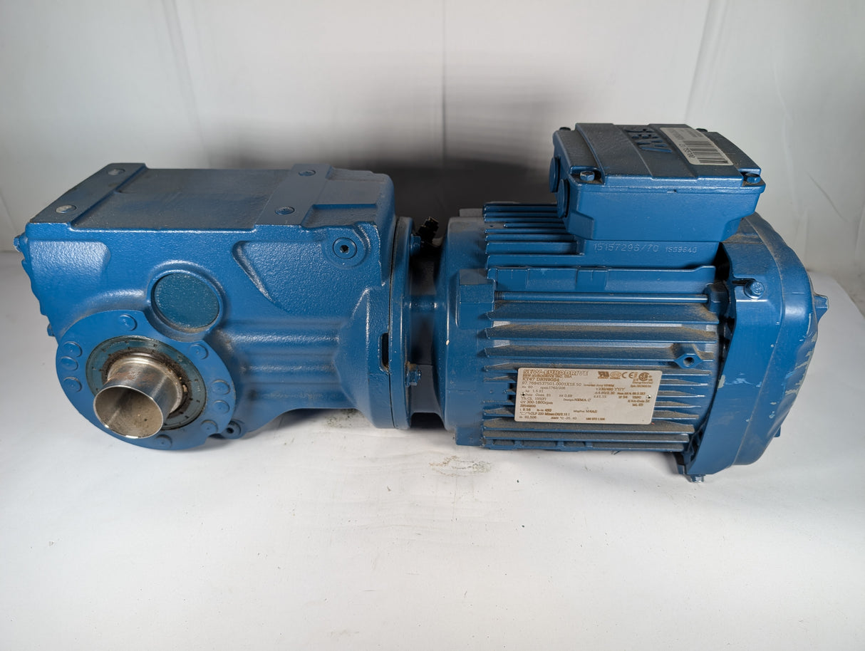 Sew - Eurodrive - 1.5 HP Helical - Bevel Gearmotor - KT47 DRN90S4 - New - Big Liquidators
