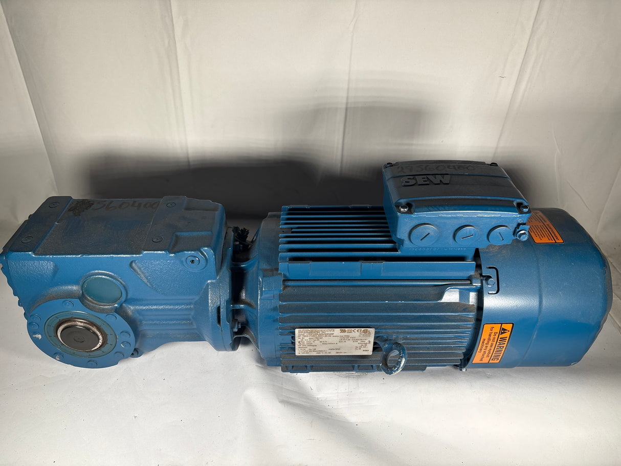 Sew - Eurodrive - 3 HP Helical - Bevel Gearmotor - KA47 DRN100LM4/BE5HF - Used - Big Liquidators