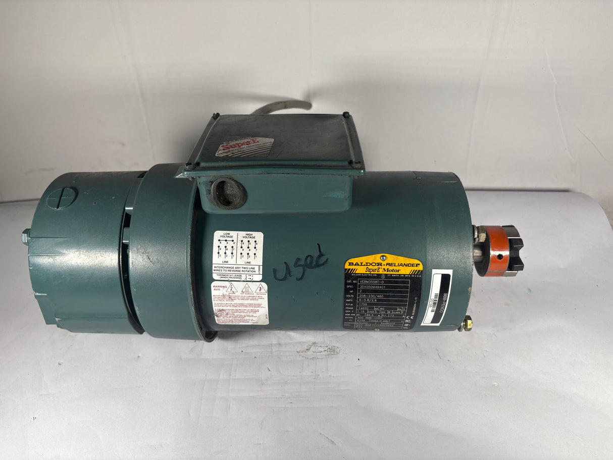 Baldor Reliance - 2 HP Electric Motor with D - Series Motor Break - VEBM3558T - D - Used - Big Liquidators