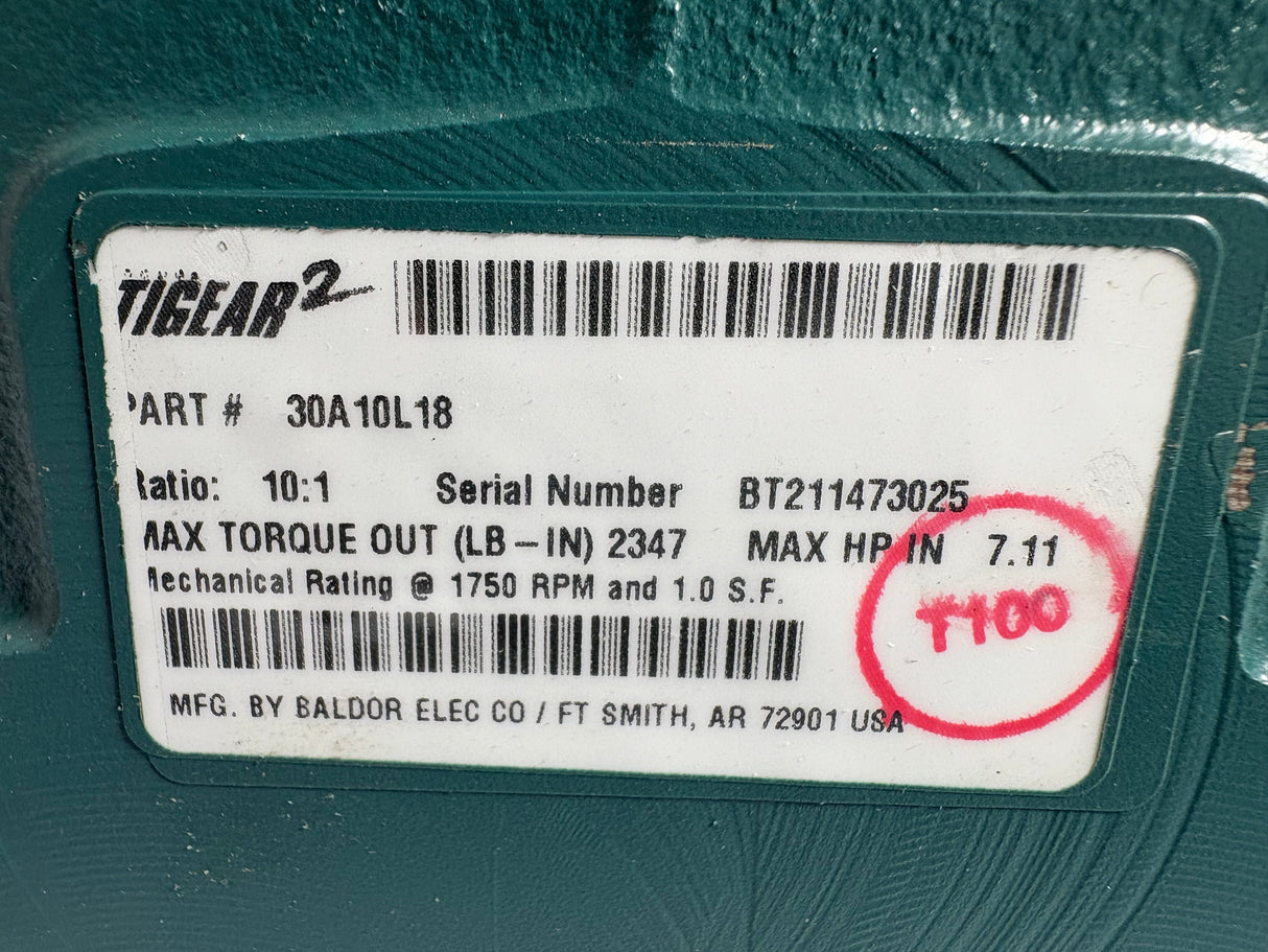 Dodge Tigear - 10:1 Gear Reducer - 30A10L18 - Used - Big Liquidators