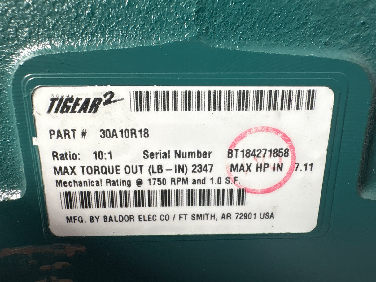 Dodge Tigear - 10:1 Gear Reducer - 30A10R18 - Used - Big Liquidators