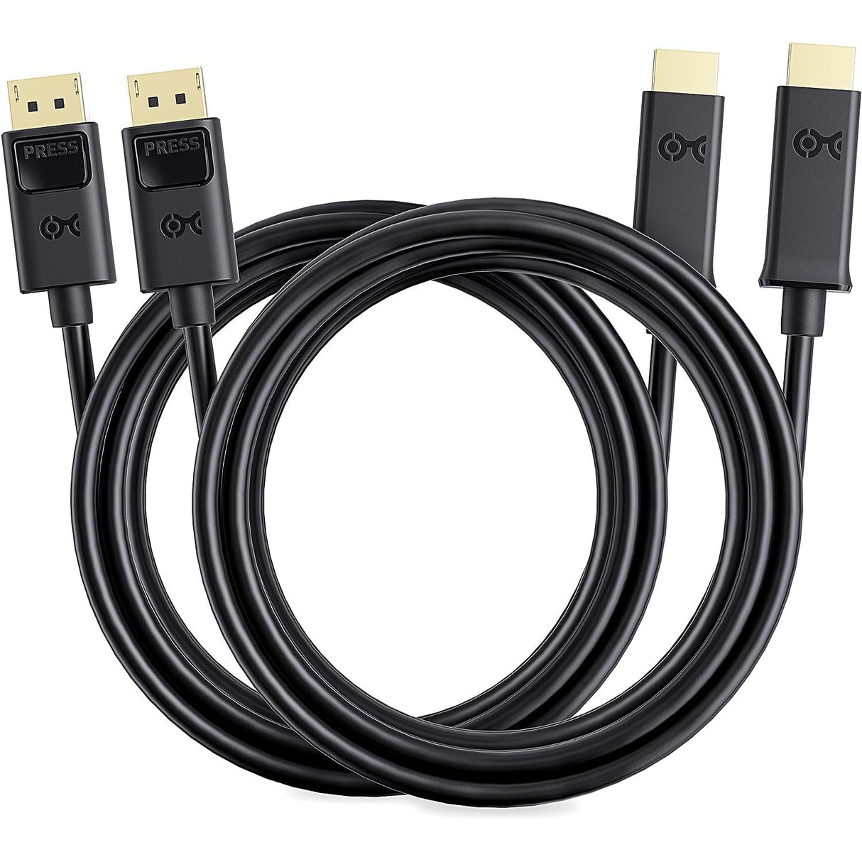 Cable Matters - 2-Pack 6ft DisplayPort to HDTV Cable - New