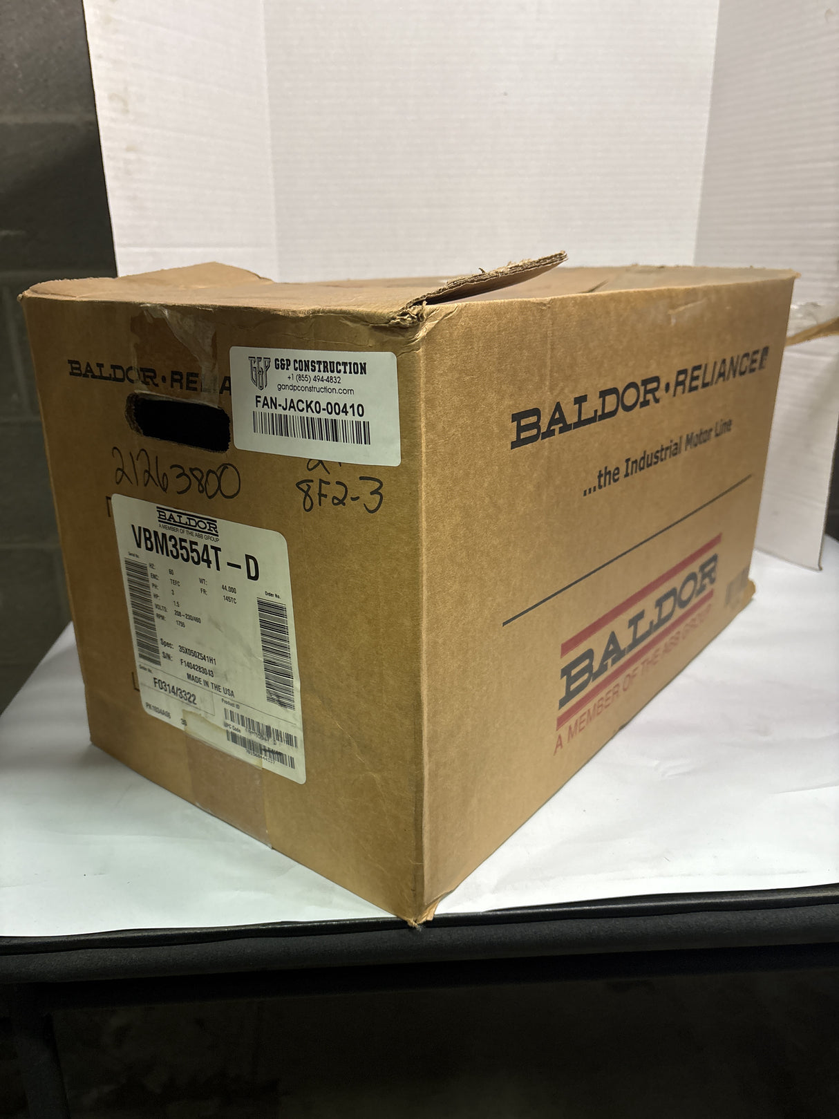 Baldor Reliance - 1.5 HP Electric Motor - VBM3554T - D - New - Big Liquidators