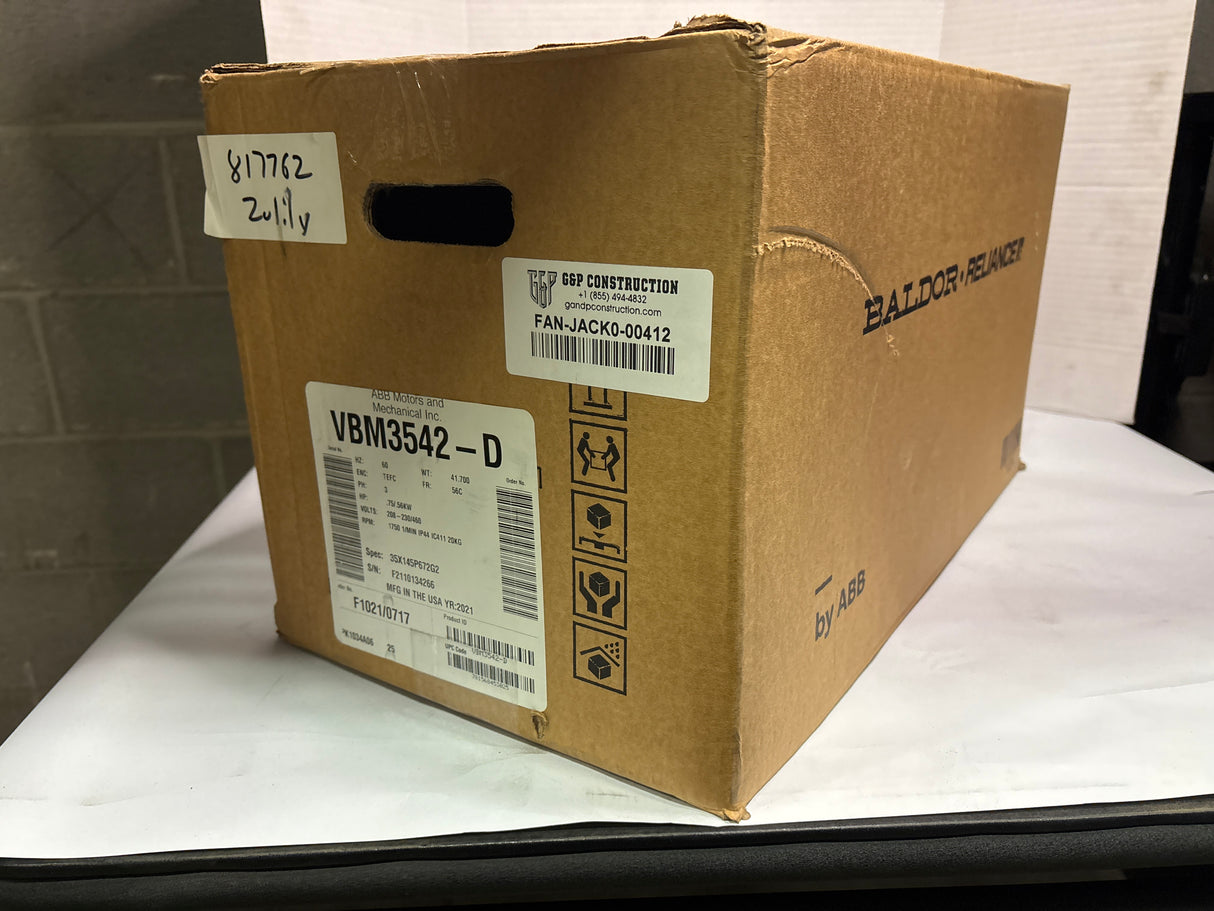 Baldor Reliance - .75 HP Electric Motor - VBM3542 - D - New - Big Liquidators