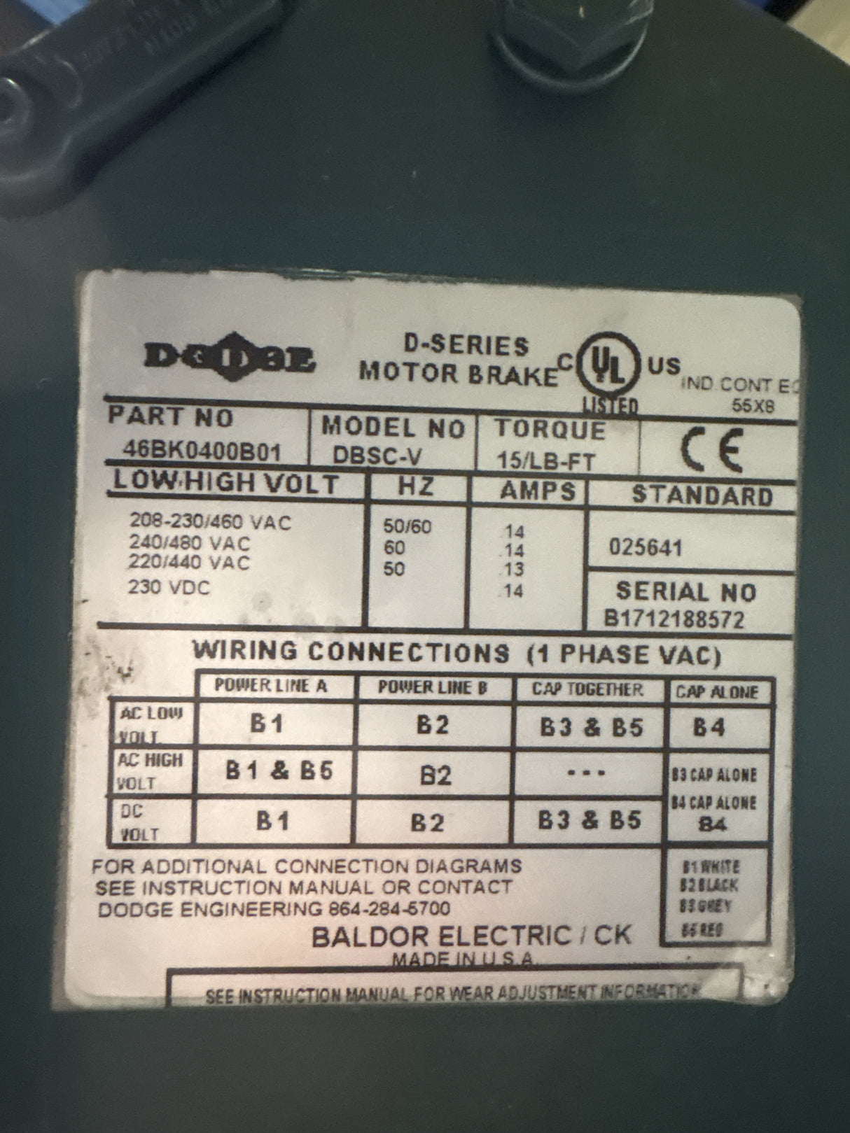 Baldor Reliance - 5 HP Electric Motor - VEBM3615T - D - Used - Big Liquidators