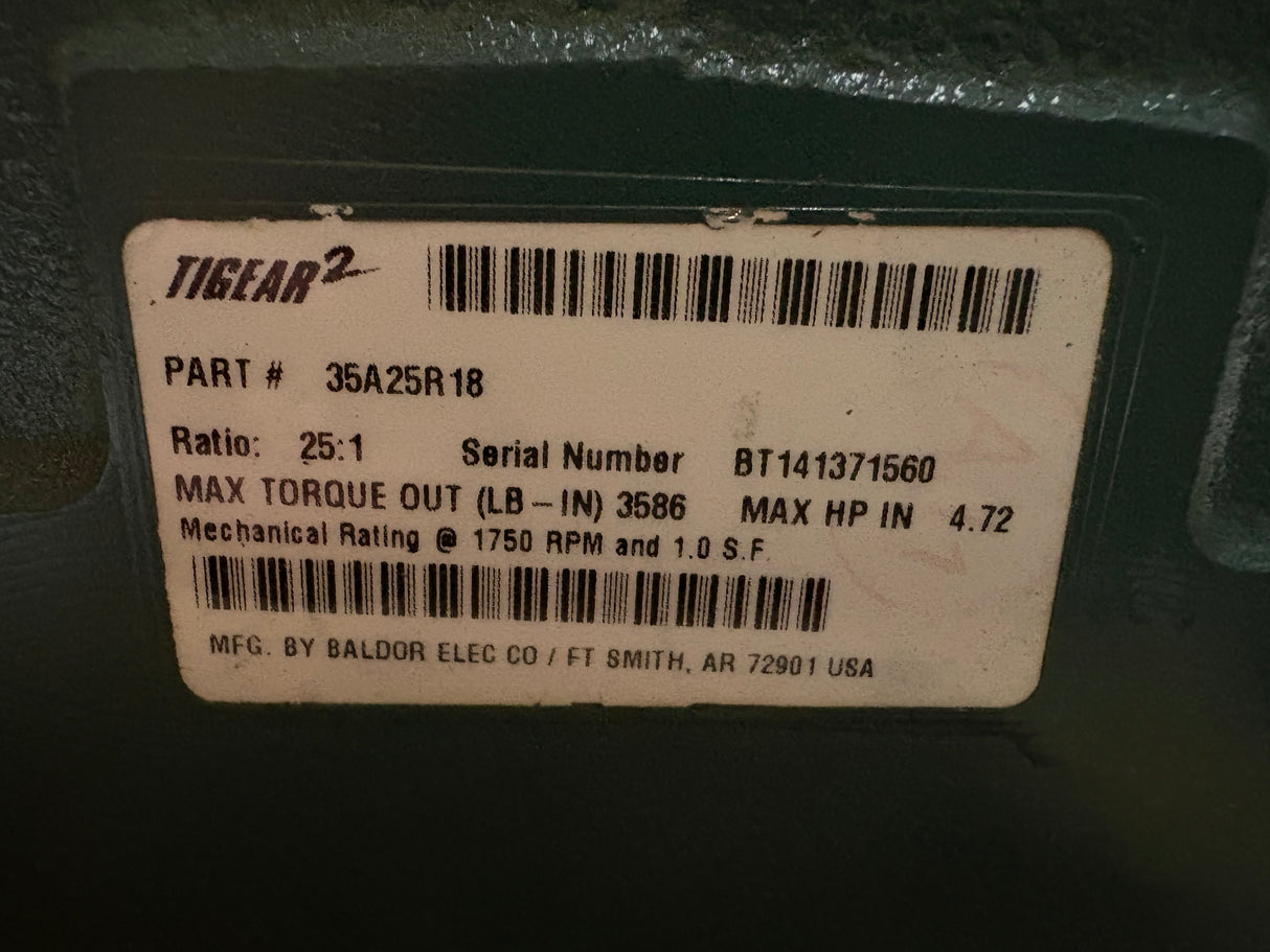 Dodge Tigear - 25:1 Gear Reducer - 35A25R18 - New - Big Liquidators