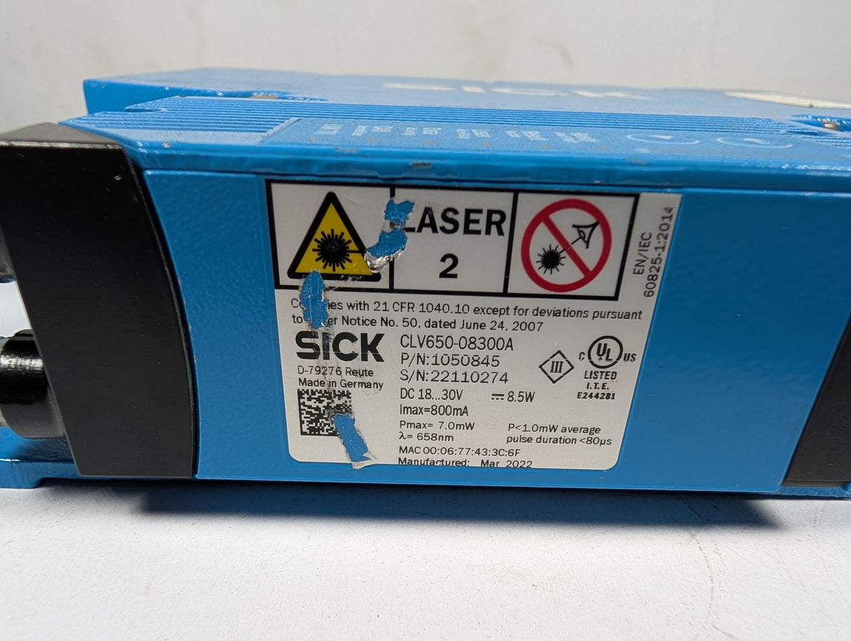 SICK - Barcode Scanner with 105 Degree Mirror Hood - CLV650 - 08300A - Used - Big Liquidators