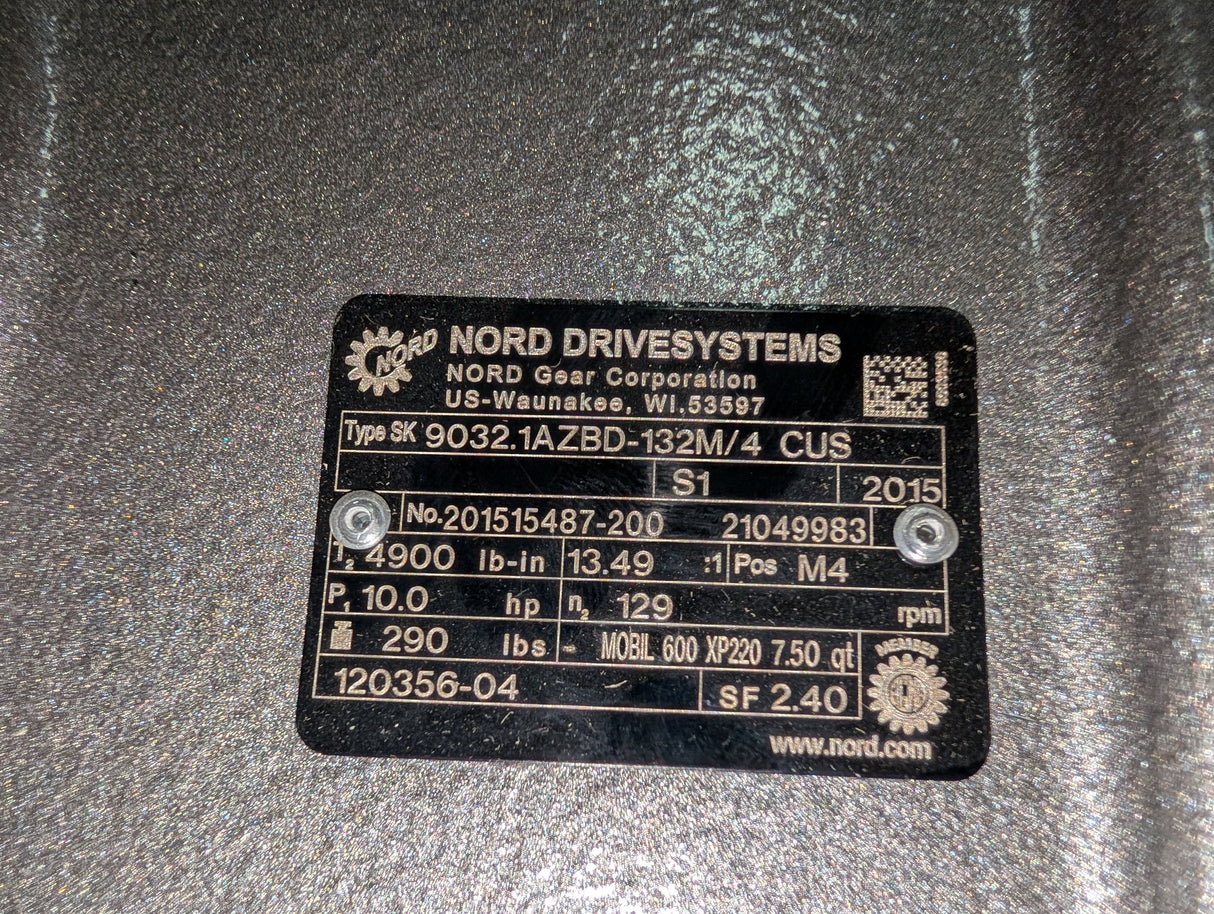 Nord - 10 HP Helical Bevel Gearmotor - 9032.1AZBD - 132M/4 - New - Big Liquidators