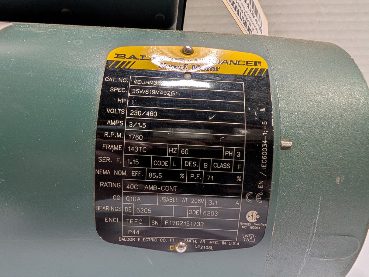Baldor Reliance - 1 HP Electric Motor - VEUHM3546T - Used - Big Liquidators