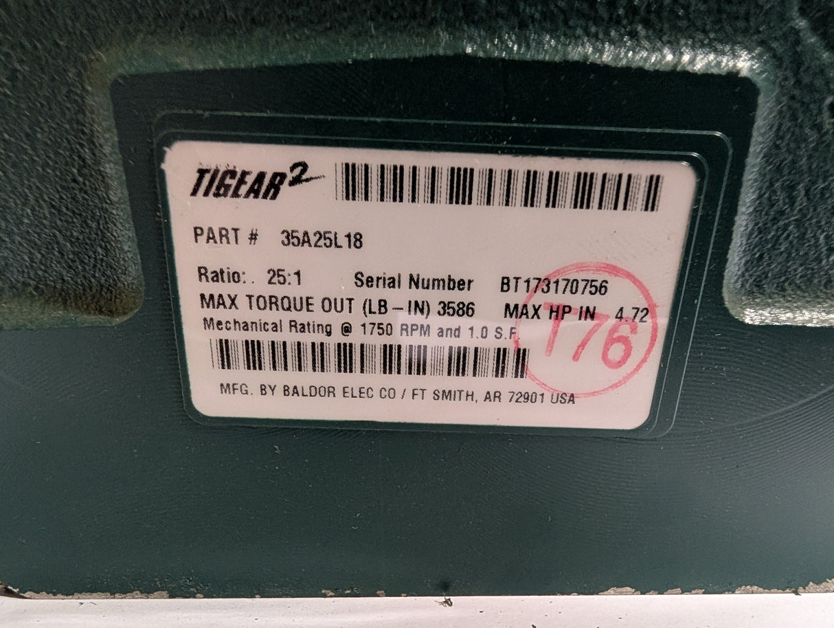 Dodge Tigear - 25:1 Gear Reducer - 35A25L18 - Used - Big Liquidators