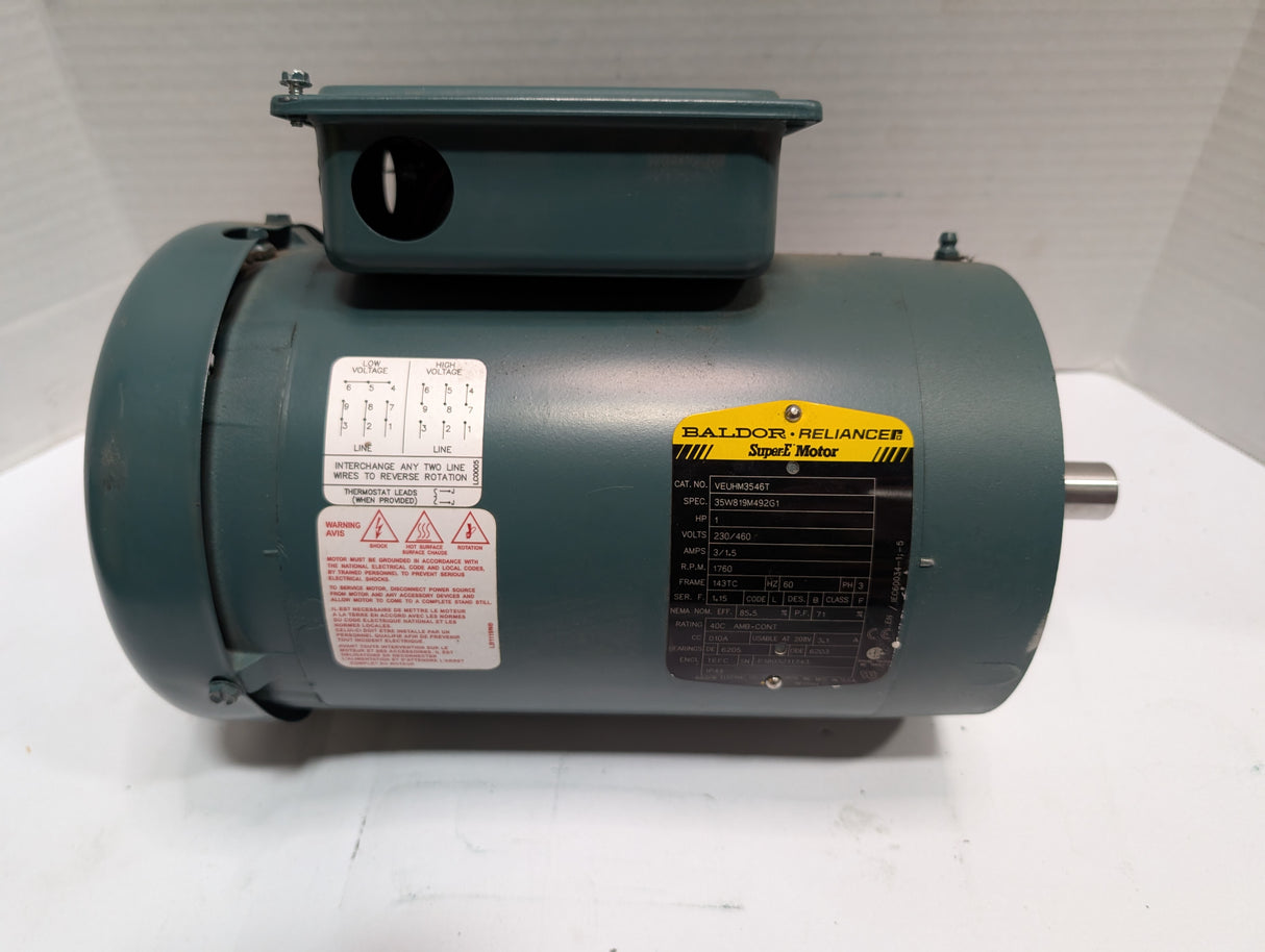Baldor Reliance - 1 HP Electric Motor - VEUHM3546T - Used - Big Liquidators
