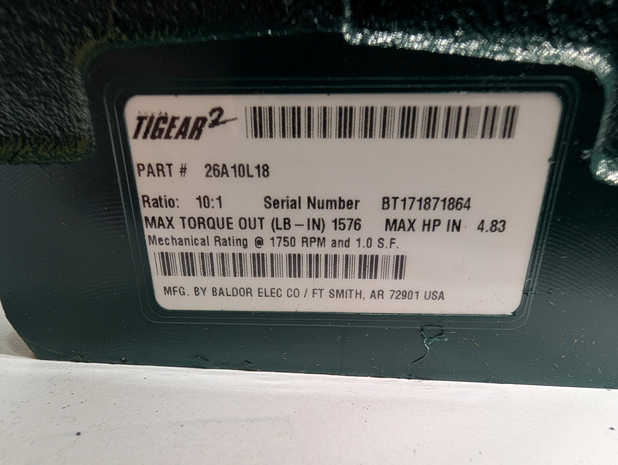 Dodge Tigear - 10:1 Gear Reducer - 26A10L18 - New - Big Liquidators