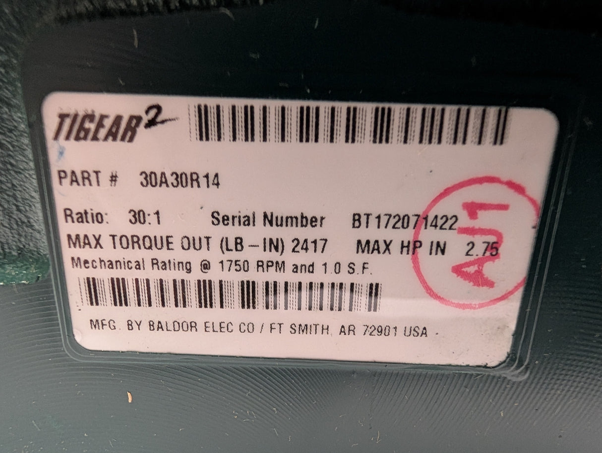 Dodge Tigear - 30:1 Gear Reducer - 30A30R14 - Used - Big Liquidators