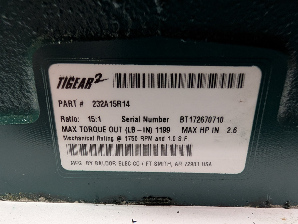 Dodge Tigear 15:1 Gear Reducer - 232A15R14 - New - Big Liquidators