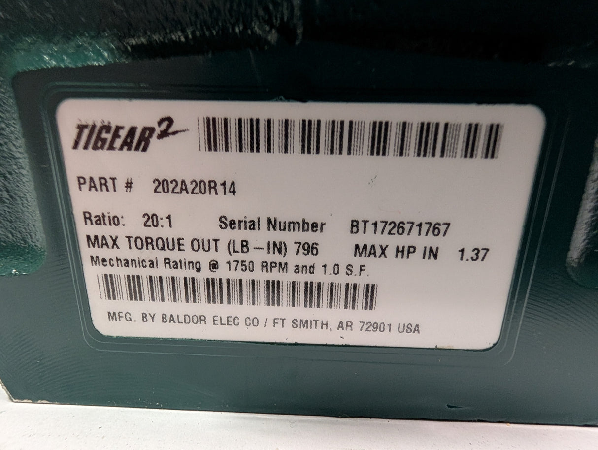 Dodge Tigear - 20:1 Gear Reducer - 202A20R14 - New - Big Liquidators