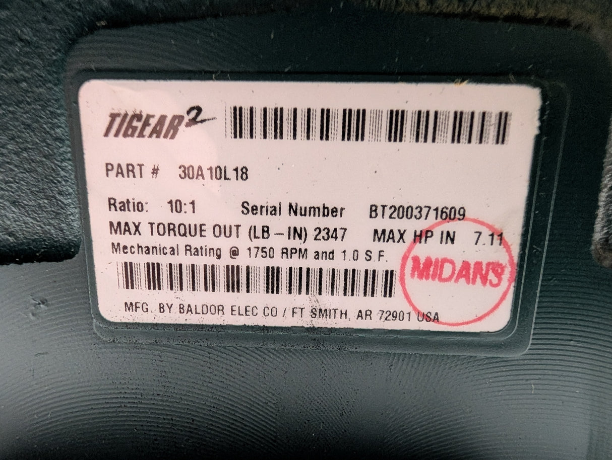 Dodge Tigear - 10:1 Gear Reducer - 30A10L18 - New - Big Liquidators