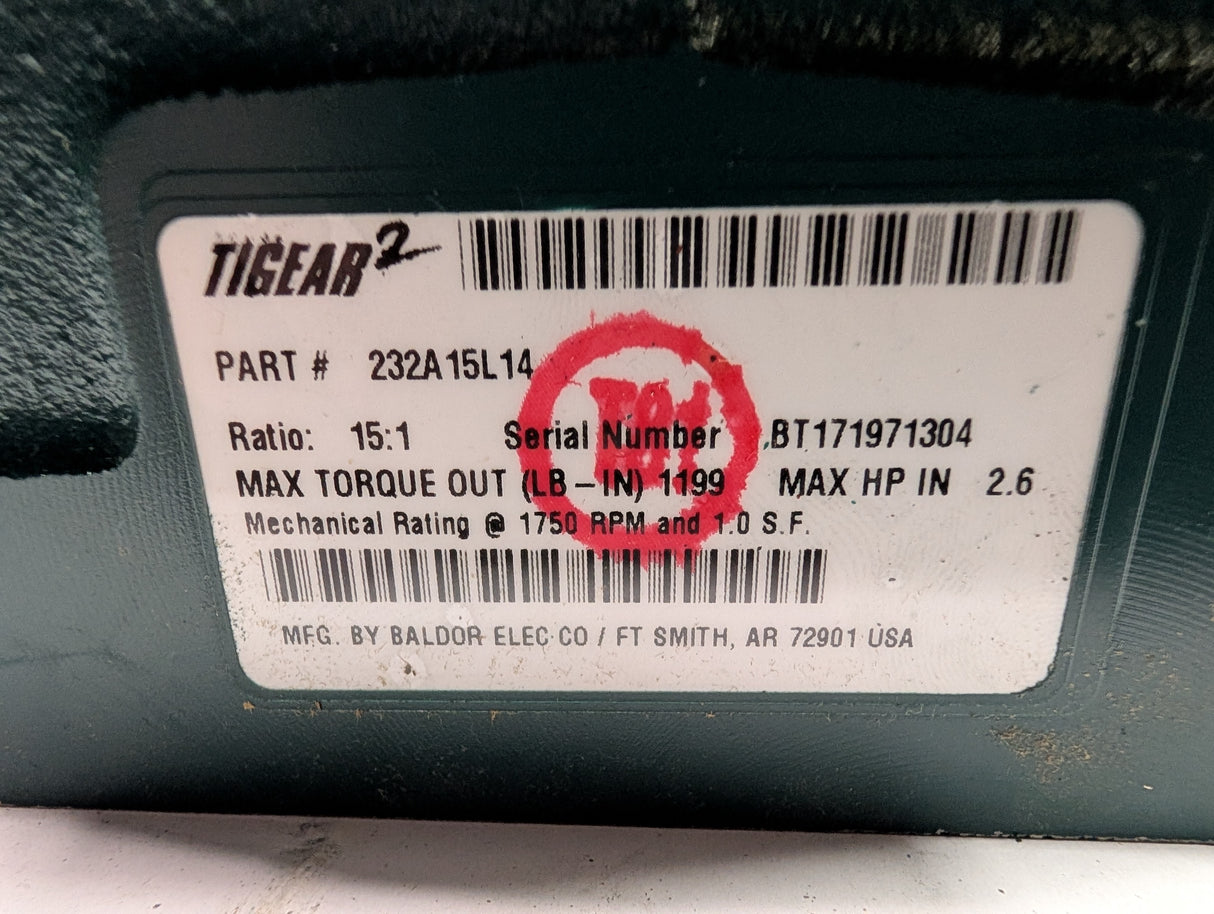 Dodge Tigear - 15:1 Gear Reducer - 232A15L14 - New - Big Liquidators