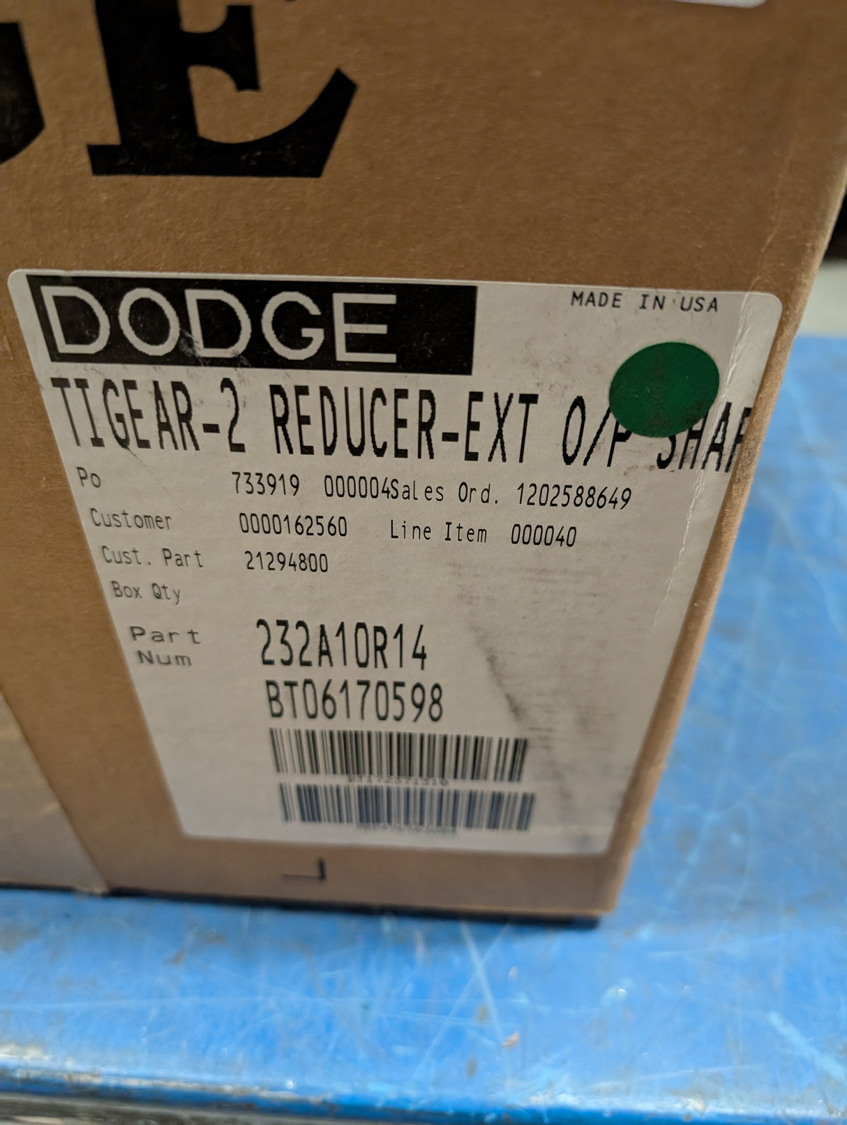 Dodge Tigear - 10:1 Gear Reducer - 232A10R14 - New - Big Liquidators