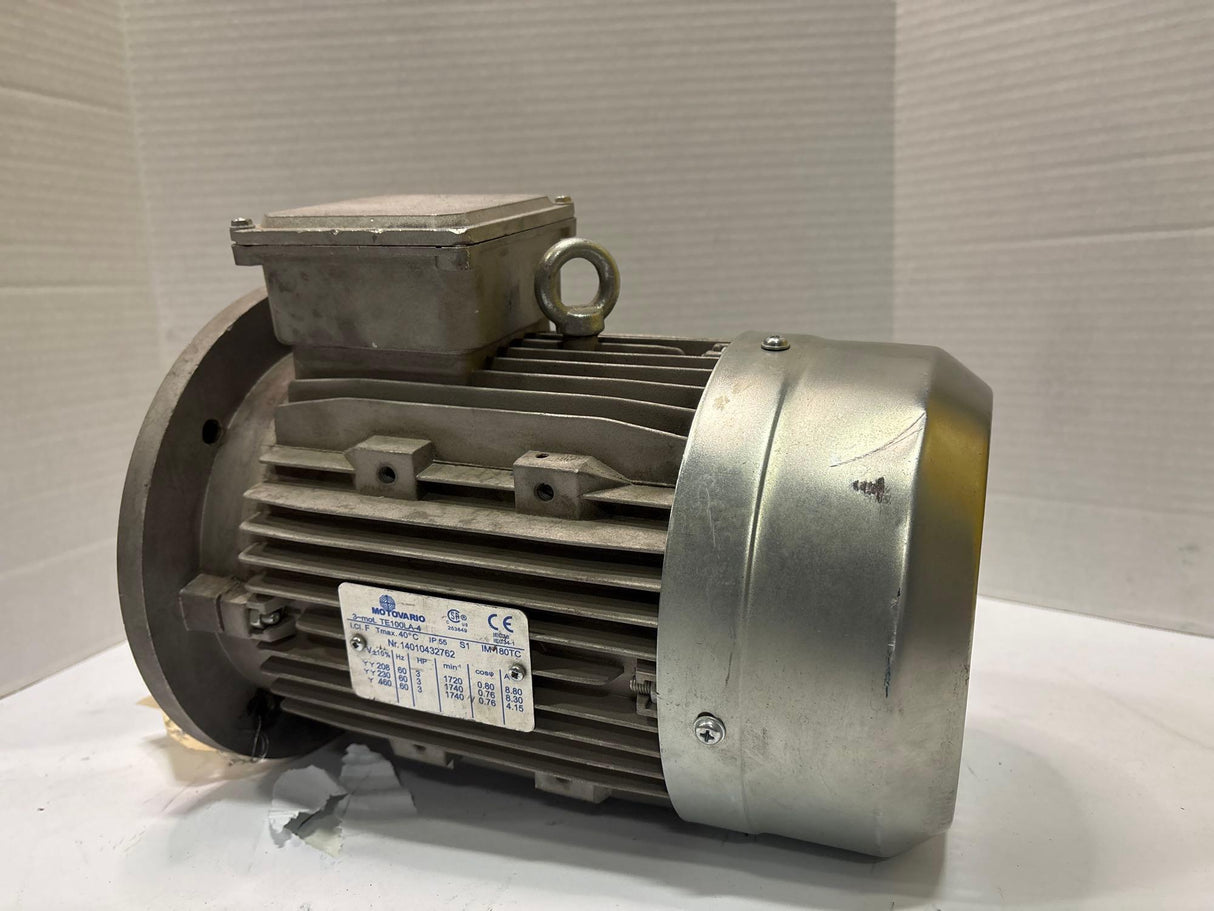 Motovario - 3 HP Electric Motor - TE100LA - 4 - Used - Big Liquidators