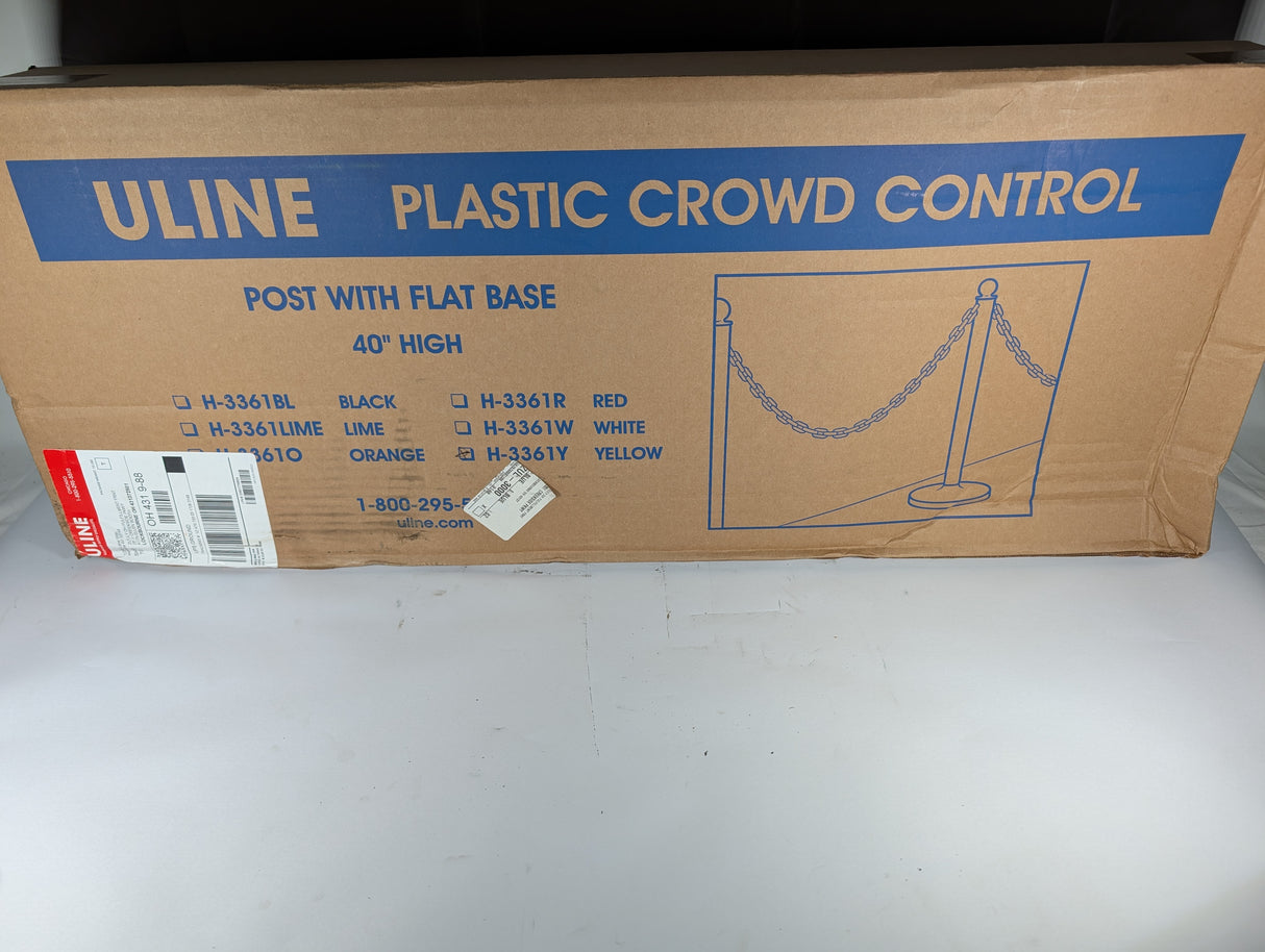 Uline - Plastic Crowd Control Post Yellow - H - 3361Y - New - Big Liquidators