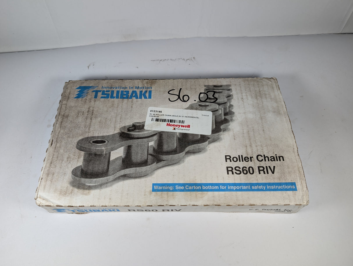 Tsubaki - 10 ft Roller Chain - RS60 RIV - New - Big Liquidators