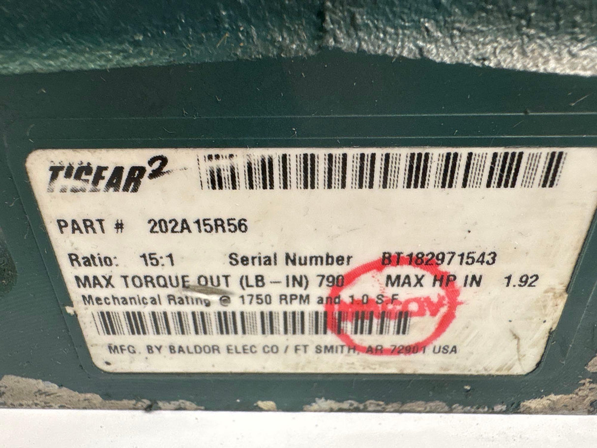 Dodge Tigear - 15:1 Gear Reducer - 202A15R56 - Used - Big Liquidators