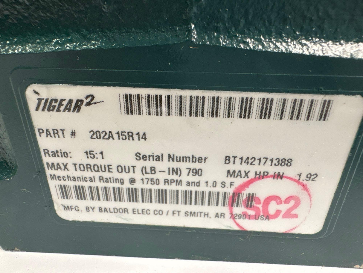 Dodge Tigear - 15:1 Gear Reducer - 202A15R14 - New - Big Liquidators