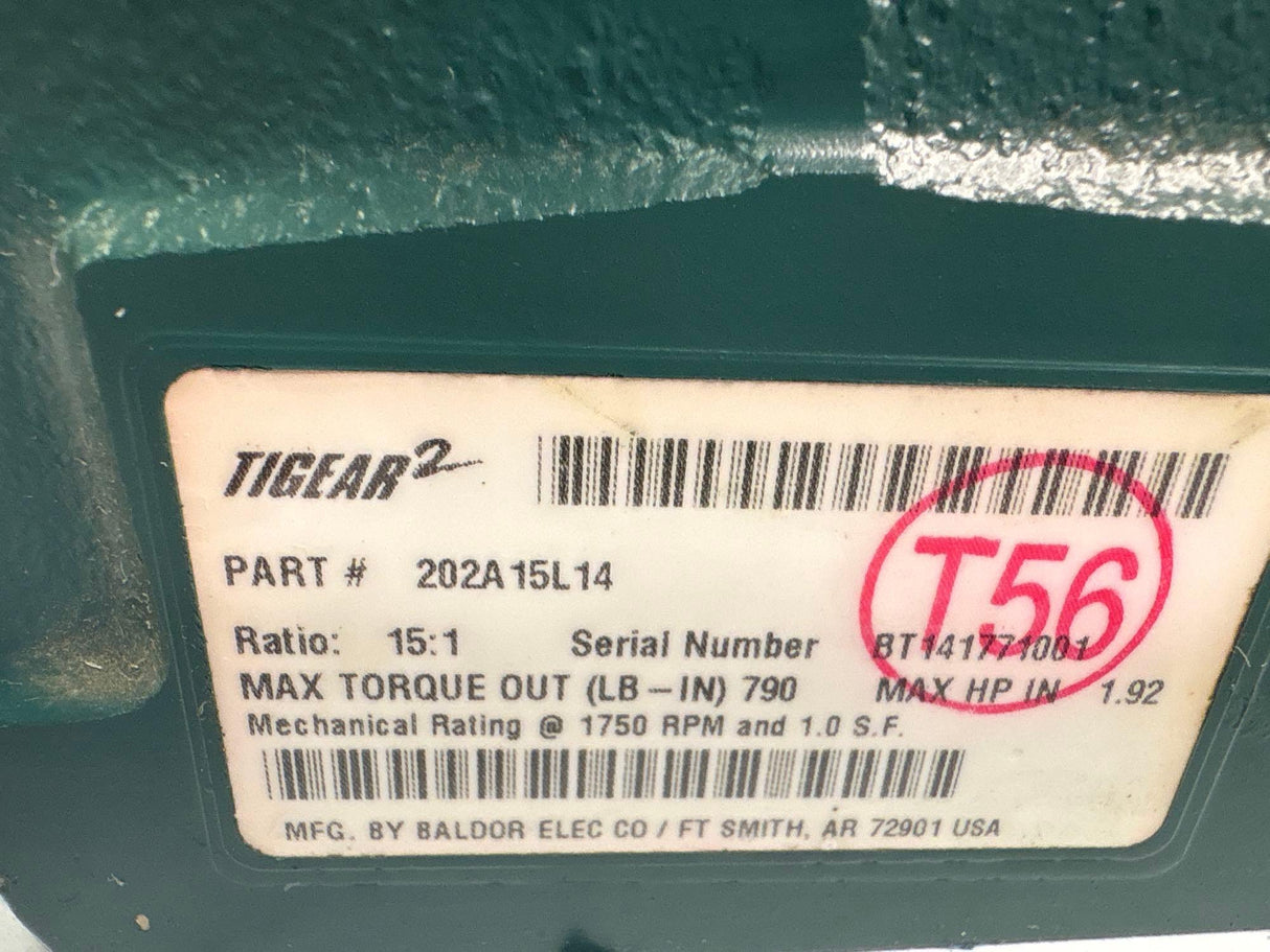 Dodge Tigear - 15:1 Gear Reducer - 202A15L14 - Used - Big Liquidators