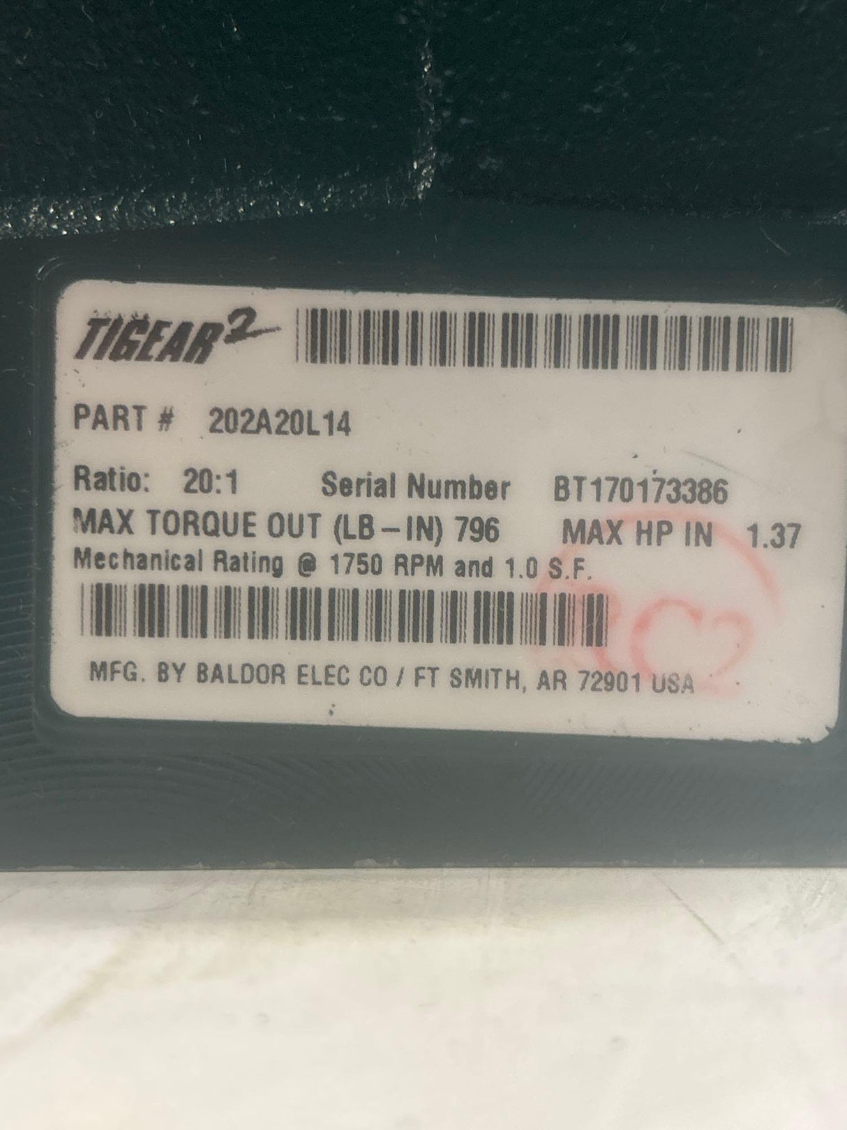 Dodge Tigear - 20:1 Gear Reducer - 202A20L14 - New - Big Liquidators