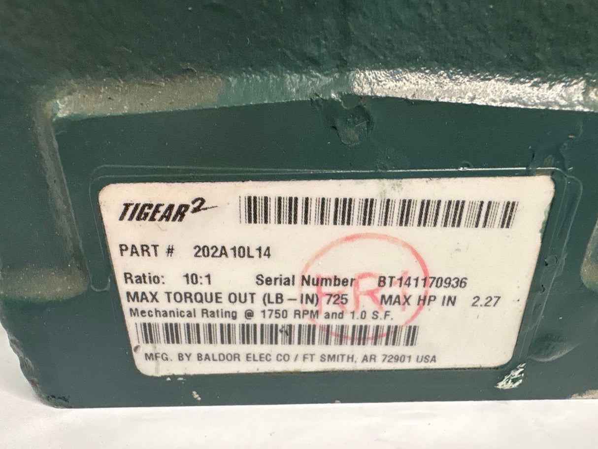 Dodge Tigear - 10:1 Gear Reducer - 202A10L14 - Used - Big Liquidators