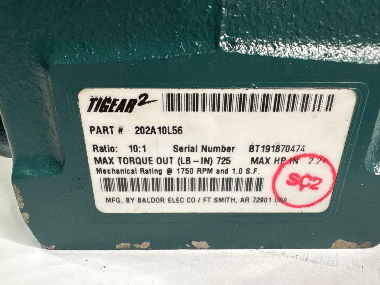 Dodge Tigear - 10:1 Gear Reducer - 202A10L56 - Used - Big Liquidators