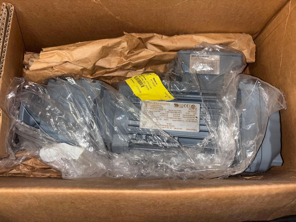 Sew - Eurodrive - 1 HP Electric Motor - RF17 DRN80M4/TH - New - Big Liquidators