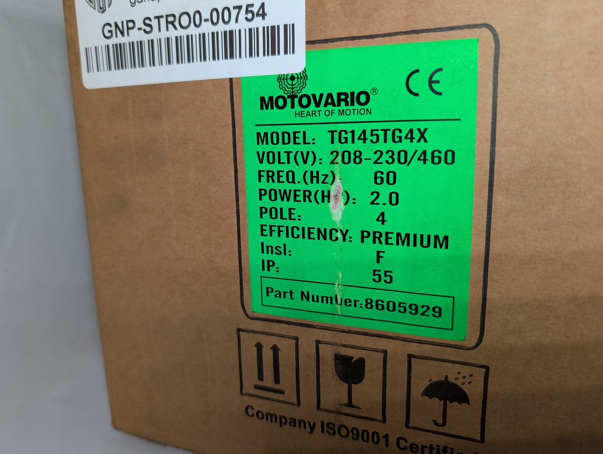 Motovario - 2 HP Electric Motor - TG145TG4X - New - Big Liquidators