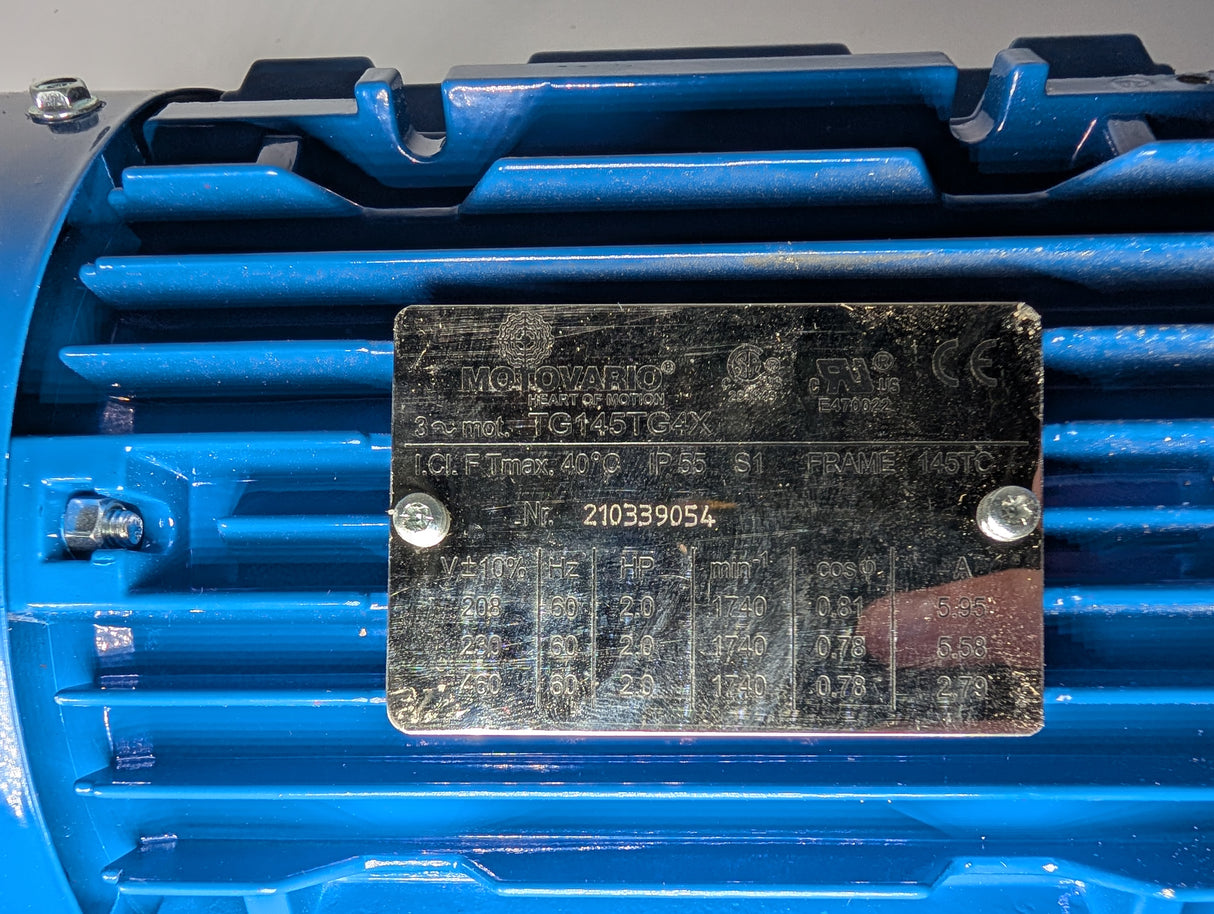 Motovario - 2 HP Electric Motor - TG145TG4X - New - Big Liquidators