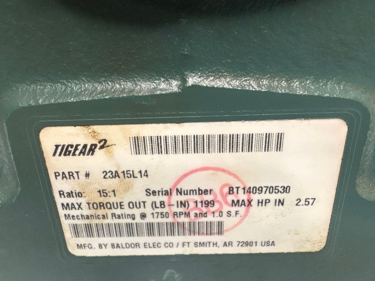 Dodge Tigear - 15:1 Gear Reducer - 23A15L14 - Used - Big Liquidators