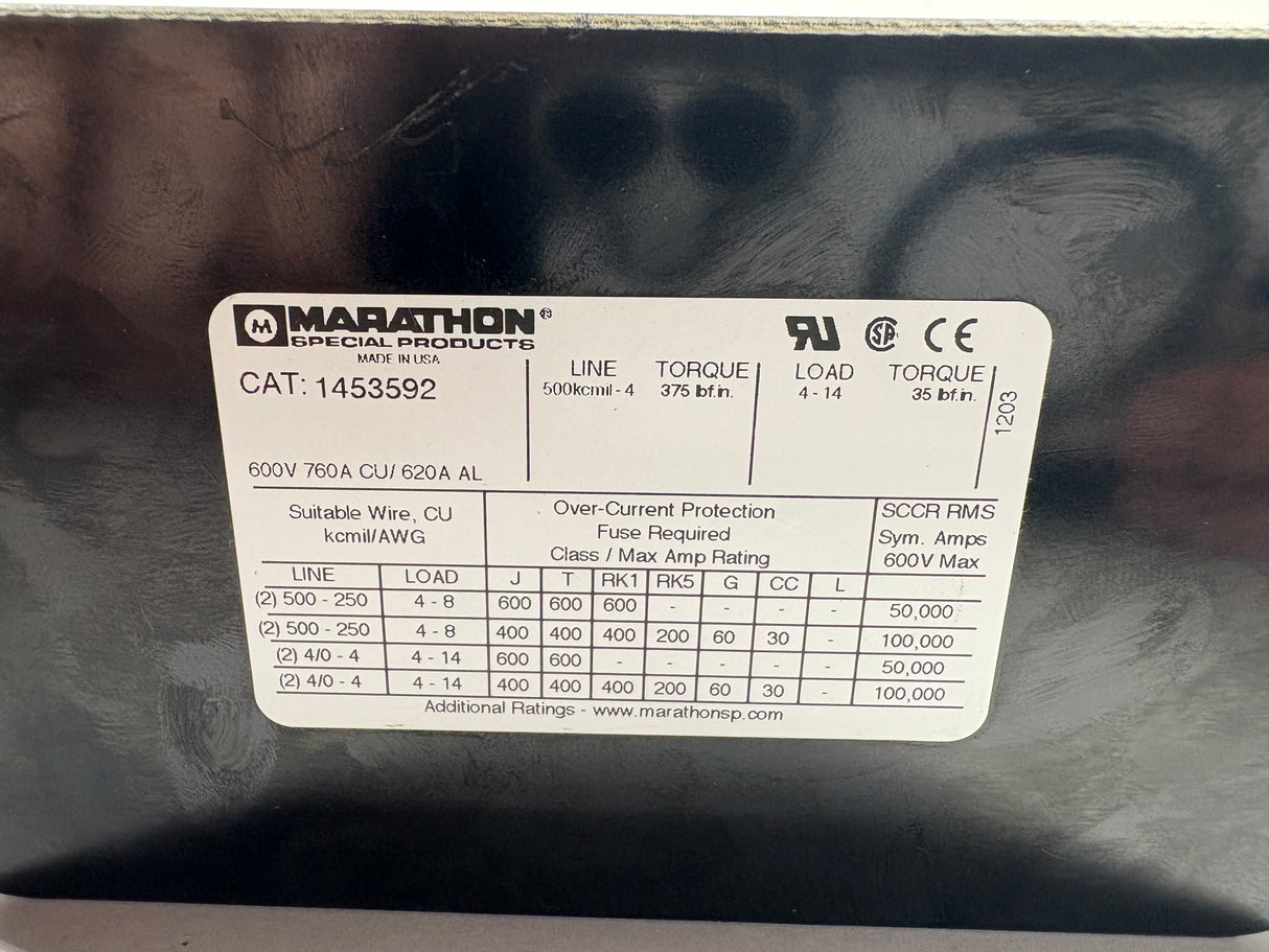 Marathon - 600V Power Distribution Block - 1453592 - Used - Big Liquidators