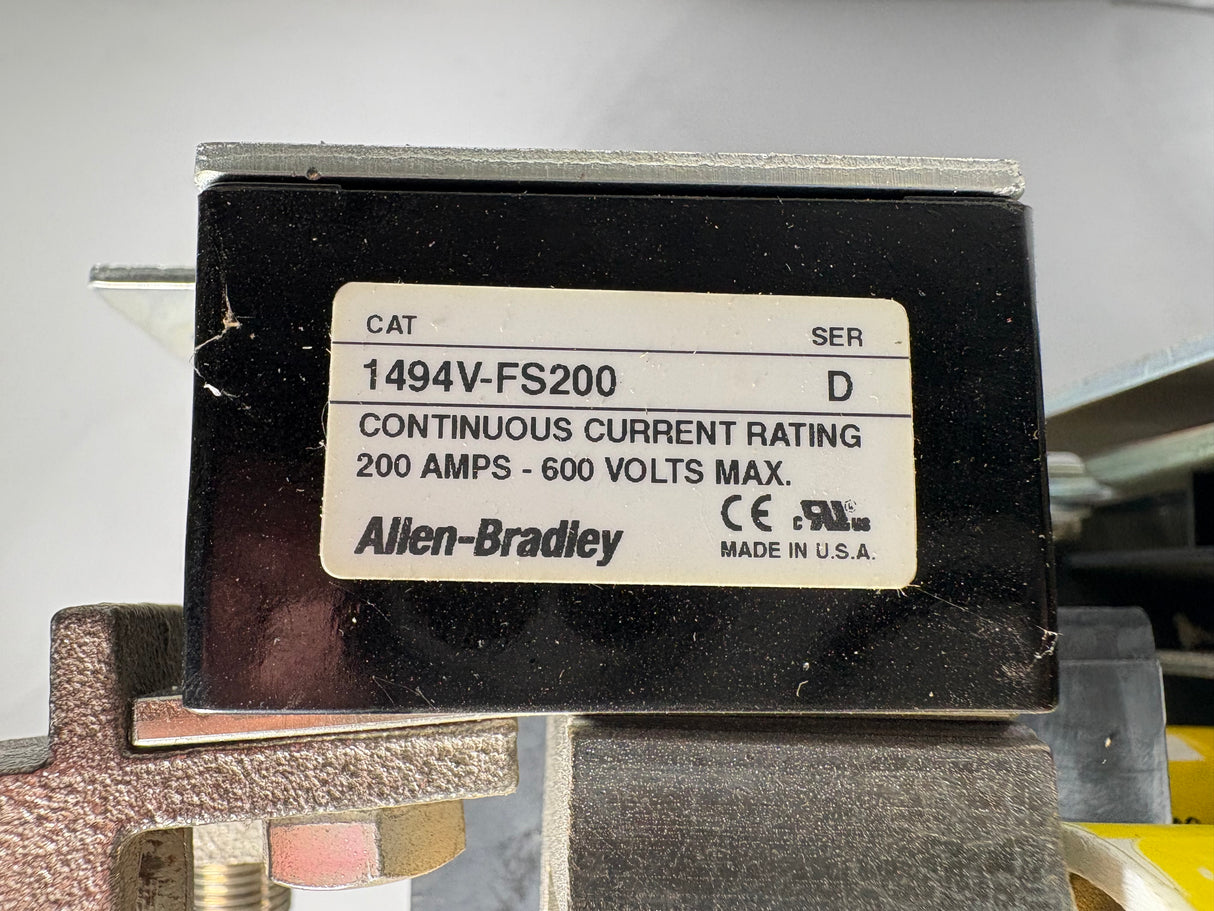 Allen Bradley - 200 AMP Disconnect Switch with Trailer Fuse Block - 1494V - DS200 w/1494V - FS200 - Used - Big Liquidators