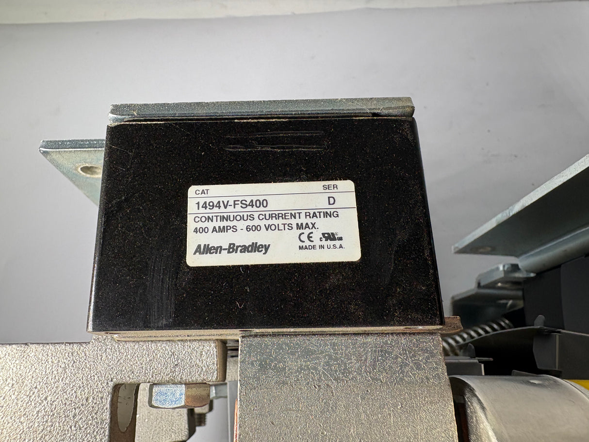 Allen Bradley - 400 AMP Disconnect Switch with Trailor Fuse Block - 1494V - DS400 w/1494V - FS400 - Used - Big Liquidators