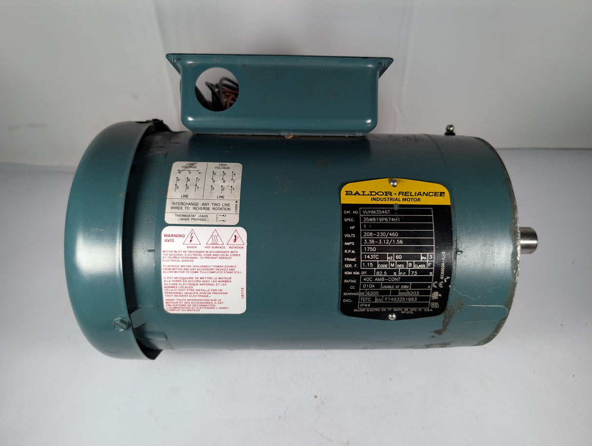 Baldor Reliance - 1 HP Electric Motor - VUHM3546T - Used - Big Liquidators