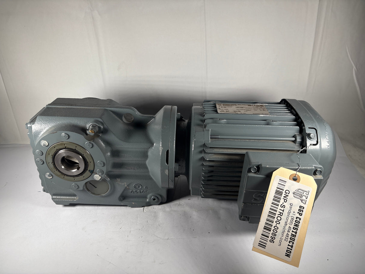 Sew - Eurodrive - 2 HP Electric Motor with Attached Reducer - KA47DRE90L4 - New - Big Liquidators