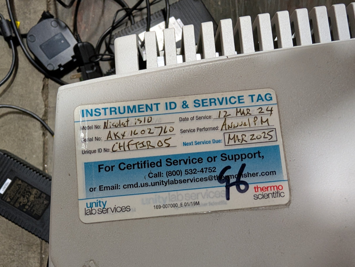 Thermo Scientific - Infrared FTIR Spectrometer - Nicolet iS10 W/Smart ITR - Used - Big Liquidators