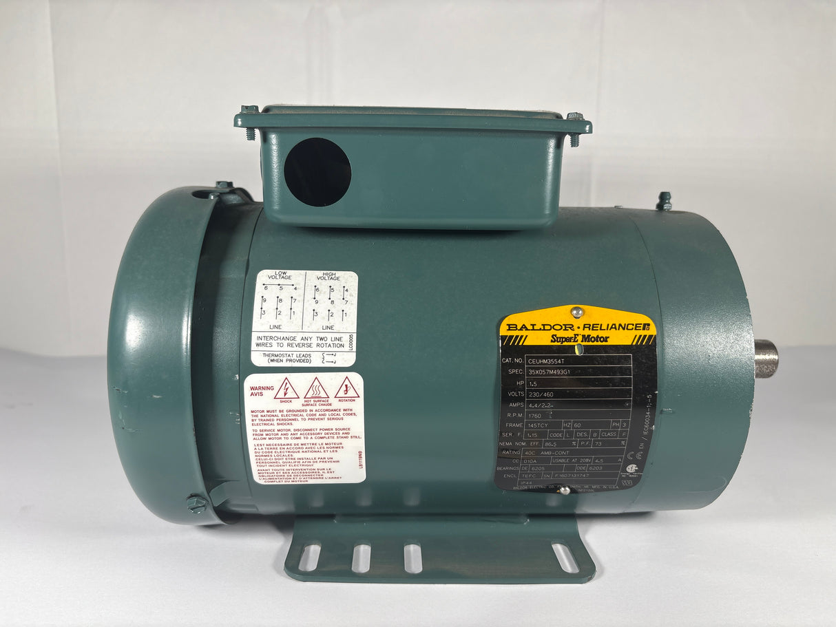 Baldor Reliance - 1.5 HP Electric Motor - CEUHM3554T - USed - Big Liquidators