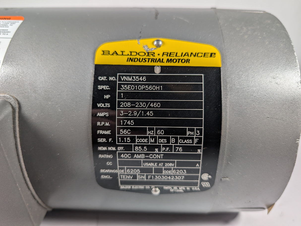 Baldor Reliance - 1 HP Electric Motor - VNM3546 - Used - Big Liquidators