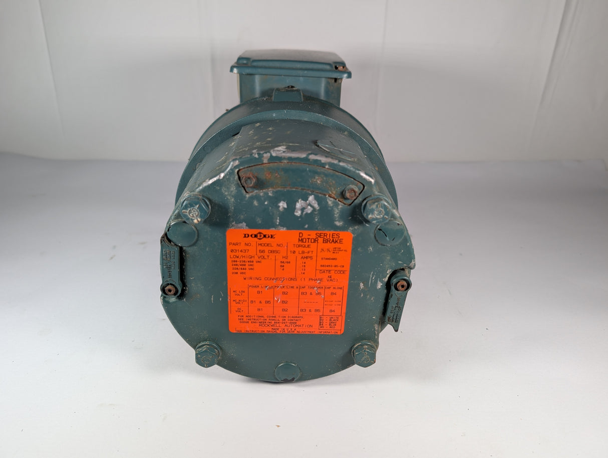 Reliance Electric - 2 HP Electric Motor With D - Series Motor Break - P14H7208N - Used - Big Liquidators